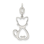 Sterling Silver Polished Cat Charm - Product Photo