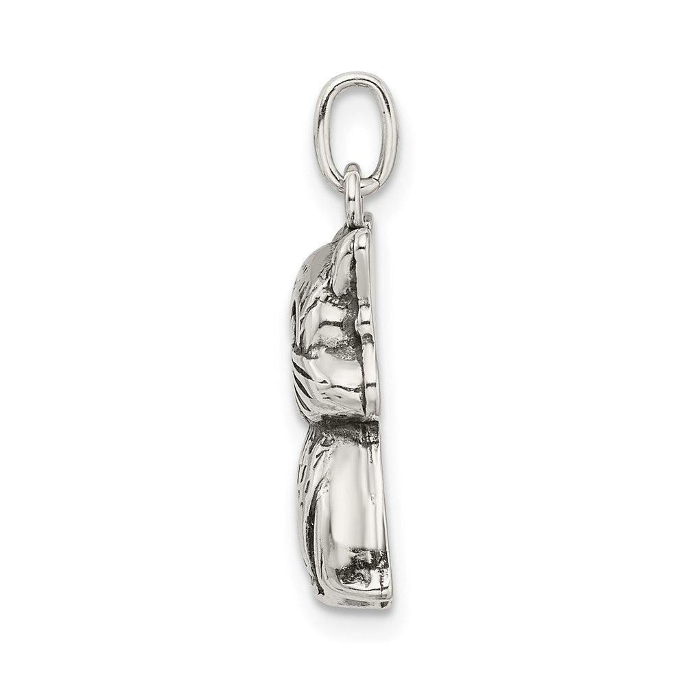Sterling Silver Antiqued Cat Charm - Product Photo