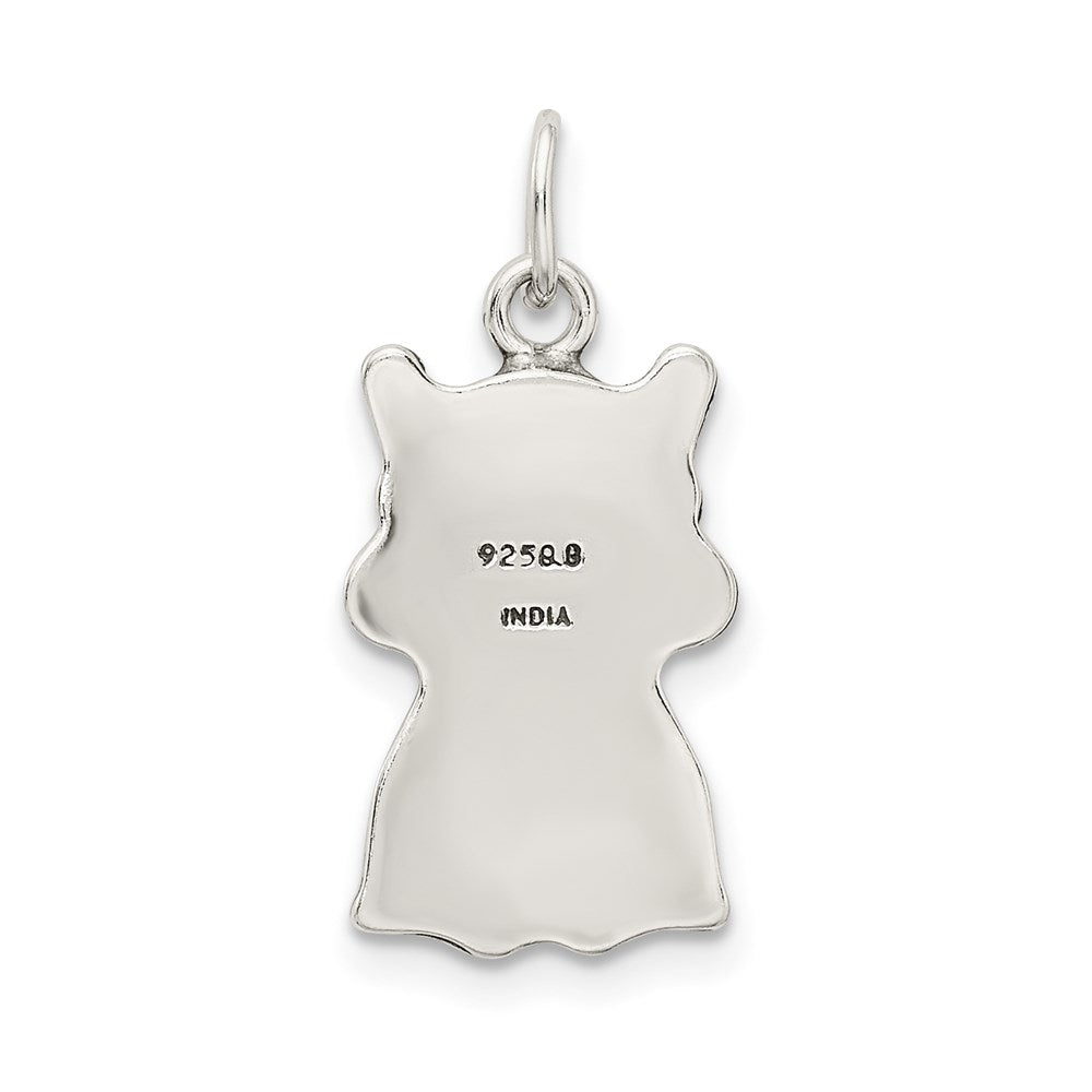 Sterling Silver Antiqued Cat Charm - Product Photo