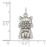 Sterling Silver Antiqued Cat Charm - Product Photo
