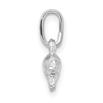 Sterling Silver Rhodium Plated Polished Elephant Charm - Product Photo