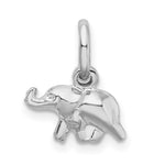 Sterling Silver Rhodium Plated Polished Elephant Charm - Product Photo