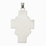 Sterling Silver Hollow Satin Antiqued Jesus Cross Medal - Product Photo