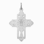 Sterling Silver Platinum-plated Gold-tone Miraculous Medal Cross Pendant - Product Photo
