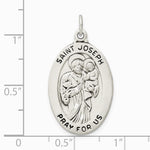Sterling Silver Antiqued St. Joseph Medal - Product Photo