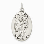 Sterling Silver Antiqued St. Joseph Medal - Product Photo
