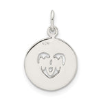 Sterling Silver Enamel MOM Charm - Product Photo