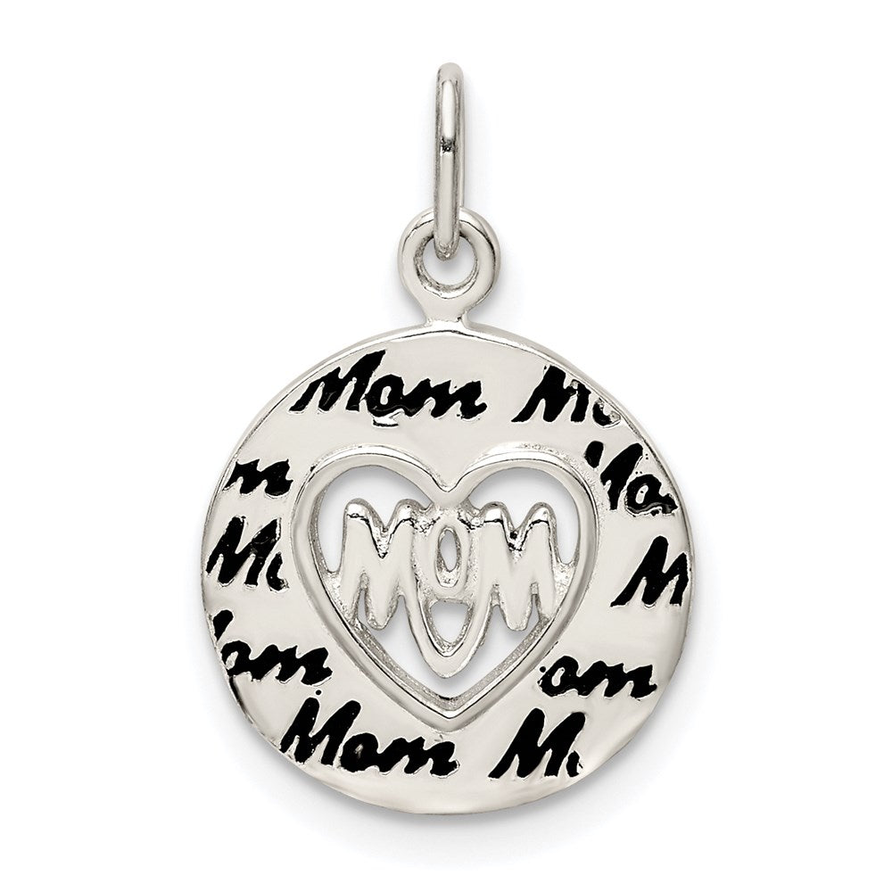 Sterling Silver Enamel MOM Charm - Product Photo