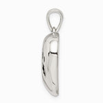 Sterling Silver Antiqued Heart Baby Foot Pendant - Product Photo