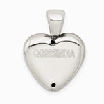 Sterling Silver Antiqued Heart Baby Foot Pendant - Product Photo