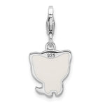Sterling Silver Rhodium-plated Enameled Kitten w/Lobster Clasp Charm - Product Photo