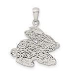 Sterling Silver Rhod-pltd Imitation Pearl/Preciosa Crystal Rabbit Pendant - Product Photo