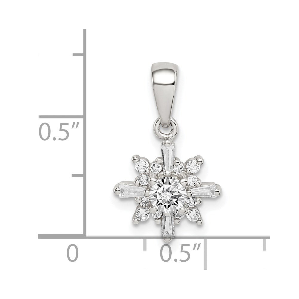 Sterling Silver Fancy CZ Pendant - Product Photo