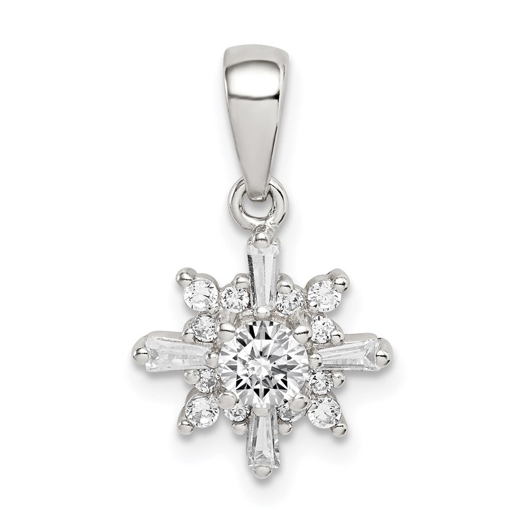 Sterling Silver Fancy CZ Pendant - Product Photo