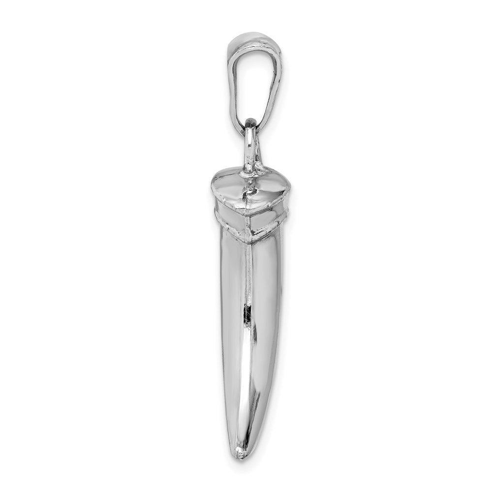 Sterling Silver Rhodium-plated Polished Claw Pendant - Product Photo