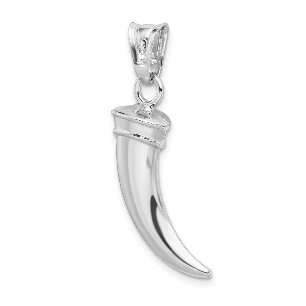 Sterling Silver Rhodium-plated Polished Claw Pendant - Product Photo