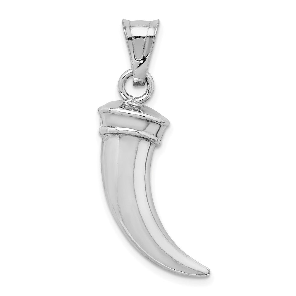 Sterling Silver Rhodium-plated Polished Claw Pendant - Product Photo