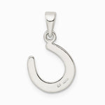 Sterling Silver Enamel Good Luck Horse Shoe Pendant - Product Photo