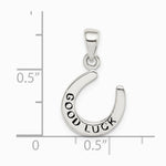 Sterling Silver Enamel Good Luck Horse Shoe Pendant - Product Photo