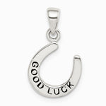Sterling Silver Enamel Good Luck Horse Shoe Pendant - Product Photo