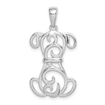 Sterling Silver Rhodium Plated Dog Pendant - Product Photo