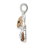 Sterling Silver Rhodium-plated Tan Preciosa Crystal Fox Pendant - Product Photo
