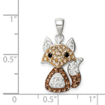 Sterling Silver Rhodium-plated Tan Preciosa Crystal Fox Pendant - Product Photo