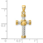 Sterling Silver & Gold-tone Twisted Cross Pendant - Product Photo