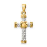 Sterling Silver & Gold-tone Twisted Cross Pendant - Product Photo