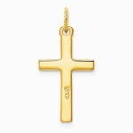 Sterling Silver Gold-tone Diamond-Cut Cross Pendant - Product Photo