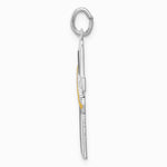 Sterling Silver Platinum-plated & Gold-tone Cross Pendant - Product Photo