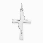 Sterling Silver Platinum-plated & Gold-tone Cross Pendant - Product Photo