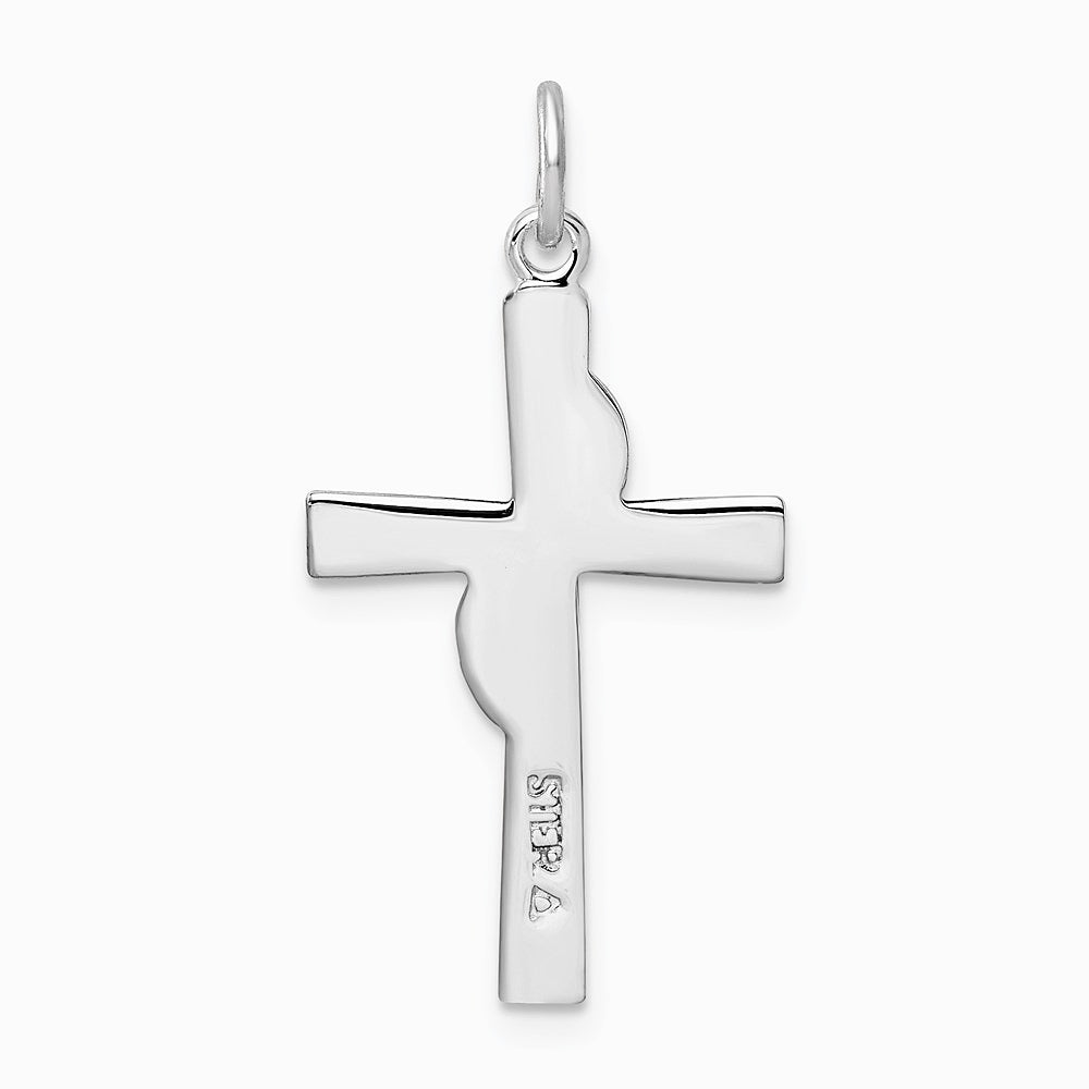 Sterling Silver Platinum-plated & Gold-tone Cross Pendant - Product Photo