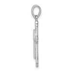 Sterling Silver Rhodium-plated Striped Texture Cross Pendant - Product Photo