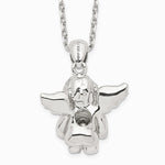 Sterling Silver RH-pltd CZ Sept Birthstone Angel Ash Holder 18in Necklace - Product Photo
