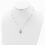 Sterling Silver RH-pltd CZ Sept Birthstone Angel Ash Holder 18in Necklace - Product Photo