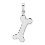 Sterling Silver Rhodium-plated Polished Engraveable Dog Bone Pendant - Product Photo
