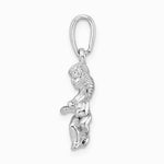 Sterling Silver Rhodium-plated Polished 3D Guardian Angel Pendant - Product Photo