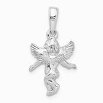 Sterling Silver Rhodium-plated Polished 3D Guardian Angel Pendant - Product Photo