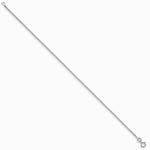 Sterling Silver Rhodium-plated 1.5mm Curb Chain Anklet Bracelet 7"-10" - Product Photo