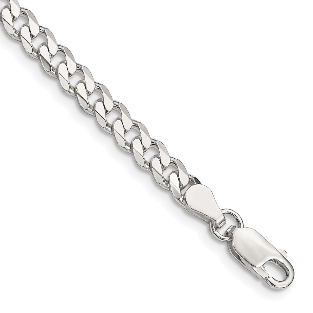 Sterling Silver 4.5mm Curb Chain Bracelet 7"-10" - Product Photo