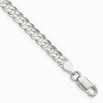 Sterling Silver 4.5mm Concave Beveled Curb Chain Bracelet 7"-9" - Product Photo