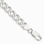 Sterling Silver 8.3mm Pavé Curb Chain Bracelet 8"-9" - Product Photo