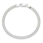 Sterling Silver 4.25mm Double Link Charm Bracelet - Product Photo