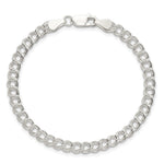 Sterling Silver 5mm Double Link Charm Bracelet - Product Photo