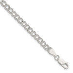 Sterling Silver 5mm Double Link Charm Bracelet - Product Photo
