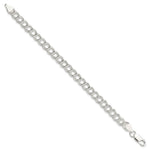 Sterling Silver 7mm Double Link Charm Bracelet - Product Photo