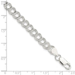 Sterling Silver 7mm Double Link Charm Bracelet - Product Photo