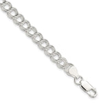 Sterling Silver 7mm Double Link Charm Bracelet - Product Photo