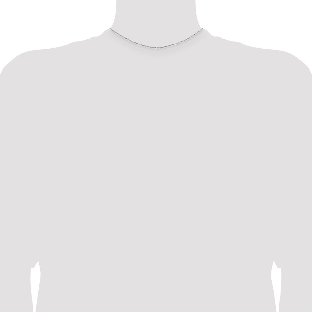 Sterling Silver Rhodium-plated 1mm Cable Chain Necklace 14"-26" - Product Photo